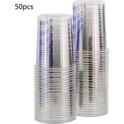 50 Stuks Wegwerp Clear Afgestudeerd Plastic Mengbekers Voor Verf Uv Hars Epoxy