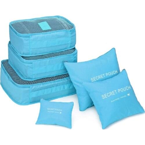 6 Pcs/set Oxford Organizer Bag Travel Packing Cubes Set Organizer luggage Cosmetic bag Large Capacity storage bag Sorting