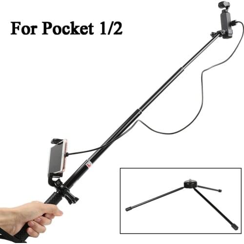 For DJI OSMO Pocket 1/2 Accessory With Selfie Stick Tripod Cell Phone Holder Monopod Rod Extension Data Cable Case for Pocket