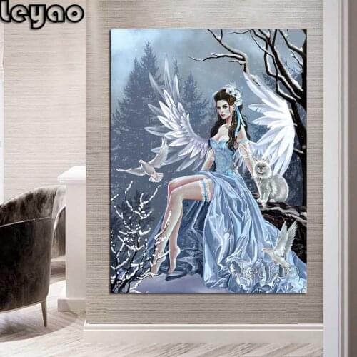 Diamond Embroidery Beauty Lady 5D Diamond Painting Cross Stitch 3D Diamond Mosaic Winter Angel Full Square/Round Drill Home Kits