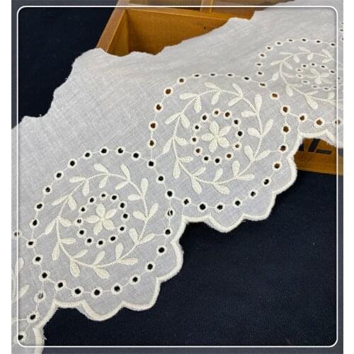 Beige Cotton Lace Trim Fabric Handmade DIY Accessories Curtain Home Fabric Material RS3159