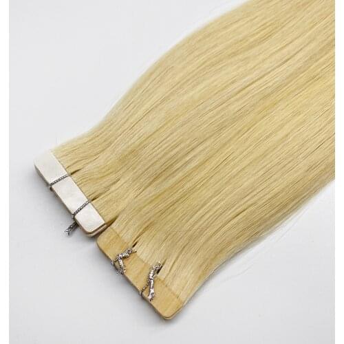 Bluelucky Hot Selling Light Golded Blond Color Brazilian Remy Human Hair Tape In Extensions Straight 2.5g/Piece