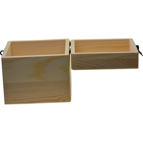 Large Wooden Box Storage Plain Wood Jewel Box With Lid Lock 120x120x120mm