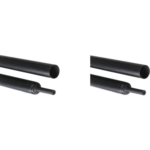 2Pcs Black Heat Shrink Tube Electrical Sleeving Car Cable/Wire Heatshrink Tubing Wrap, 10MM,1M & 6MM,2M