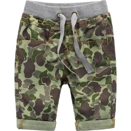 Kids 2016 New Summer Pants Boys Camouflage Jeans Shorts Children Denim Pant Trousers Fashion Quality