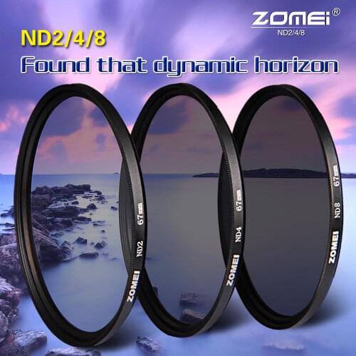 Zomei Neutral Density ND filter 30mm/37mm/52mm/55mm/58mm/62mm/67mm/77mm/82mm ND2 ND4 ND8 for SLR DSLR camera lens