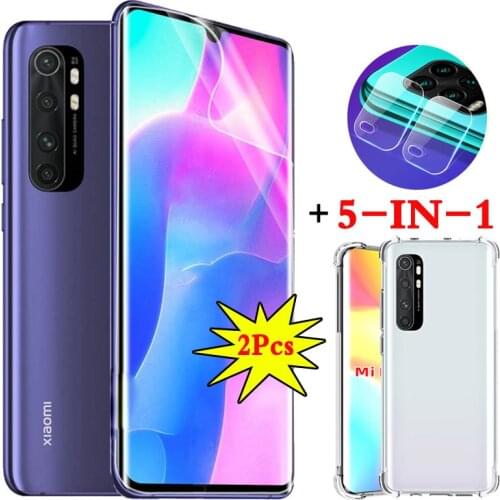 5-in-1 hidrogel, hydrogel film for mi note10 lite xiaomi 10 pro screen protector case cover mi note 10pro xaomi mi10 note-10lite