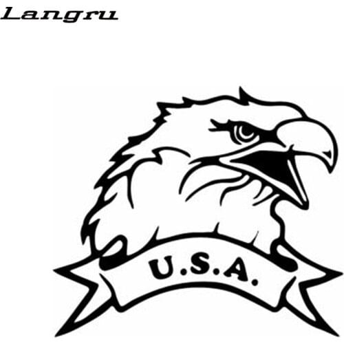 Langru 16.2*14CM USA Bald Eagle Fashion Car-Styling Sticker Vinyl Car Accessories Jdm