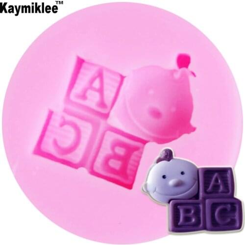 M053 1PCS 3D Baby ABC Mold Soap Fondant Candle Molds Sugar Craft Tools Silicone Chocolate Mold Fondant Silicone Molds For Cake