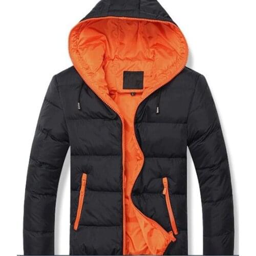 Mens Hooded Cotton-padded Clothes Korean-style Slim Fit Plus-size MENS Coat Mens Cotton-padded Clothes