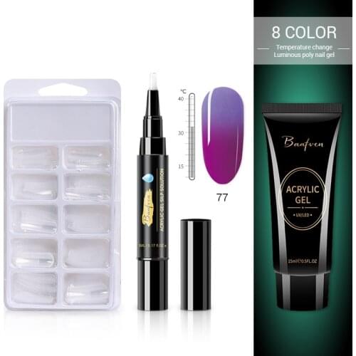 Poly UV Nail Gel Kit All For Manicure Set Fast Building Gel Cuticle Pusher Finger Extend Mold Gel Polish Set