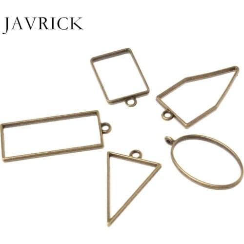 14Pcs Geometric Shape Metal Frame Set DIY Epoxy Resin UV Crystal Silicone Molds DIY Pendant Accessories Jewelry Making Tool