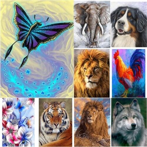 New DIY Diamond Painting ButterflyAnimal Diamond Embroidery Scenery Cross Stitch Full Square Round Drill Mosaic Home Decor Gift