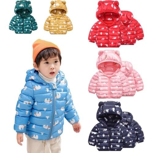 2020 Autumn Winter Hooded Children Down Jackets For Girls Candy Color Warm Kids Down Coats For Boys 1-5 Years Outerwear Clothes
