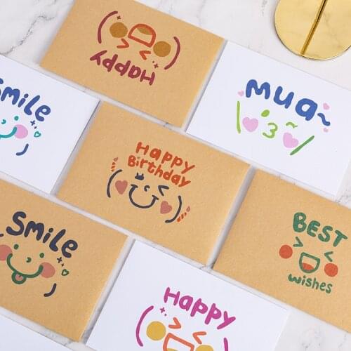 Tanabata Birthday Simple Cute Cartoon Birthday Card Wishes Thank Love Letter Kraft White Paper Postcard Letterhead Decoration