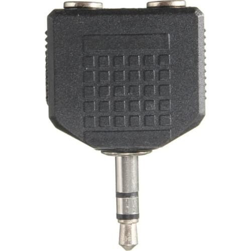 Gift Black Color 3.5mm 1 Male to 2 Female Double Earphone Headphone Y Splitter Cable Cord Adapter Plug for MP3 Phone