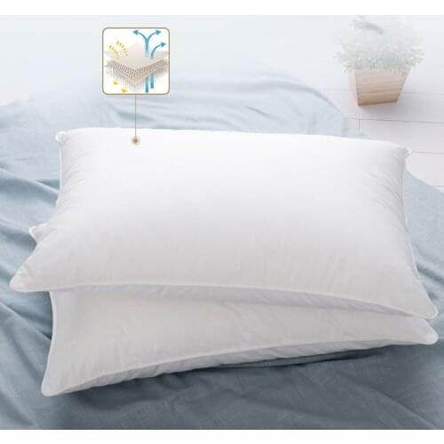 Pillow Solid Cushion Core Pillows Hotel Health Sleeping Fast rebound Home Bedroom White Bedding Accessories 48×74cmNo pillowcase