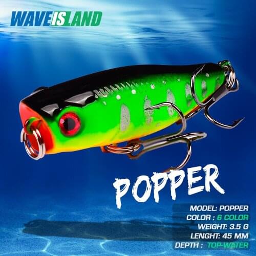Fishing Lure Popper 3.5g 4.5cm Mino Floating Topwater Baits Luya Hard Artificial Trolling Lure Pesca Carp Fish Tackle
