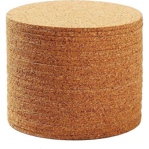 Promotion! Set of 10 Cork Bar Drink Coasters - Absorbent and Reusable - 90mm, 5mm Thick
