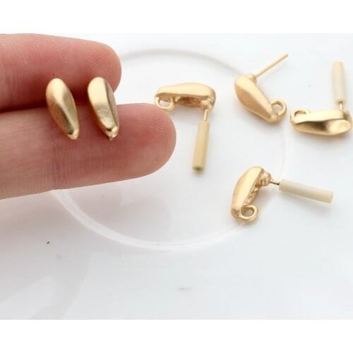 Zinc Alloy Stud Earrings Golden Mini 3D Water Drop Base Earrings Connectors For DIY Earrings Jewelry Making Finding Accessories