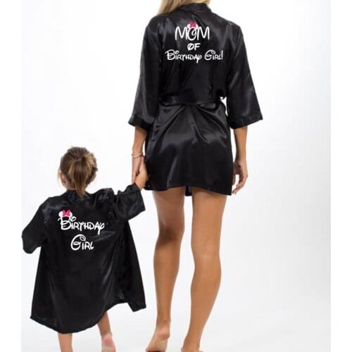Brithday girl Parent-child Dress Robe Satin Baby Women Princess Spa Party Favor Ladies Dressing Gift