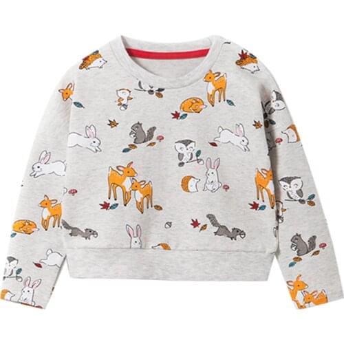 Jumping Meters Girls Sweatshirts for Autumn Spring Animals Print Cotton Fashion Hot Childrens Clothing Sweatshirts Toddler