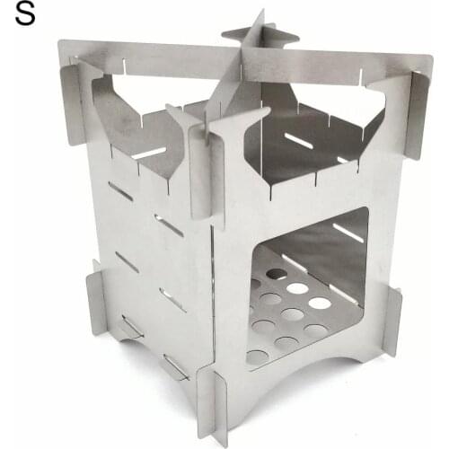 Outdoor Camping Hiking Portable Stainless Steel Folding Firewood Alcohol Stove for outdoor Camping BBQ cooking tool