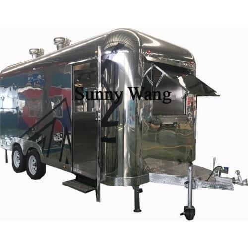 High quality stainless steel bakery mobile food trailer food truck corn ice cream cart with wheels