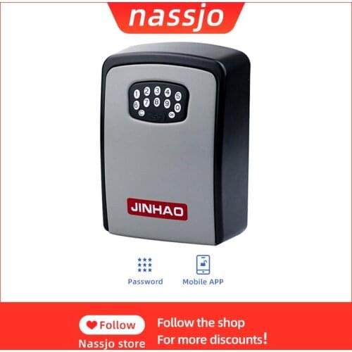 Nassjo Key Safe Box Metal Fingerprint Locker Wall Mount Combination unlock Keys Storage Box For Home Company Factory