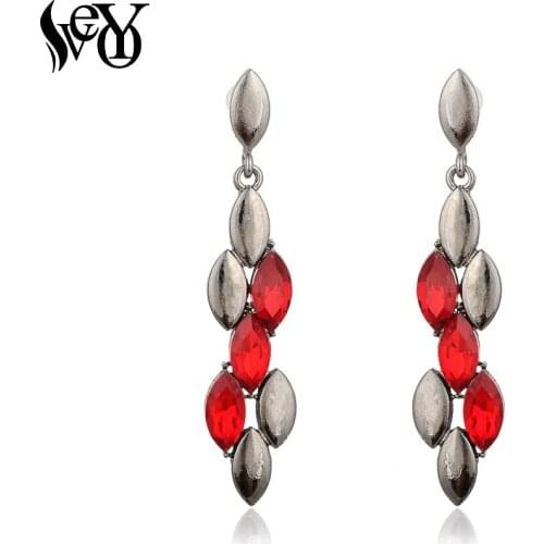 VEYO Leaf Drop Earrings For Women Vintage Crystal Statement Earrings Fashion Jewelry New Wholesale