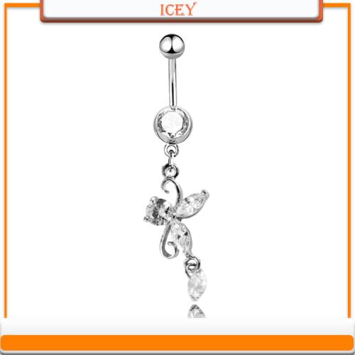 Puncture Ornaments Butterfly Horse Eye Zircon Pendant Navel Loop Umbilical Button Navel Nail