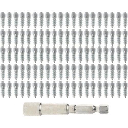 100 Pcs Stud Screw 12mm Auto Car SUV ATV Anti-Slip Screw Stud Wheel Tyre Snow Tire Spikes Trim Universal Auto Accessories