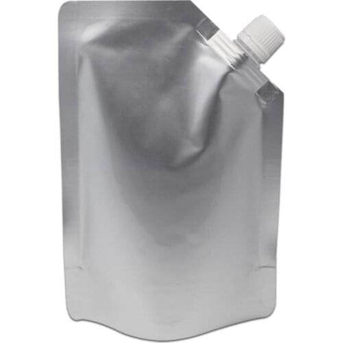 18*25cm 1000ml Stand Up Drinking Package Silver Pout Bag Doypack Spout Pouch Bags 100pcs/lot Free shipping SN3832