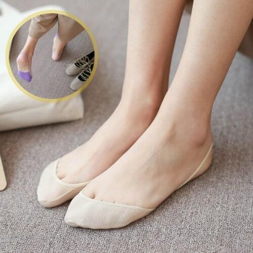2 Pairs Summer Girls Cross Strap Socks Lightweight Breathable Cotton Socks Non-slip Breathable High Heels Invisible Boat Socks