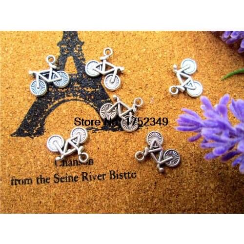 30pcs--Bicycle Charms,Antique Tibetan Silver Lovely Bike Charm Pendant ,13x15mm