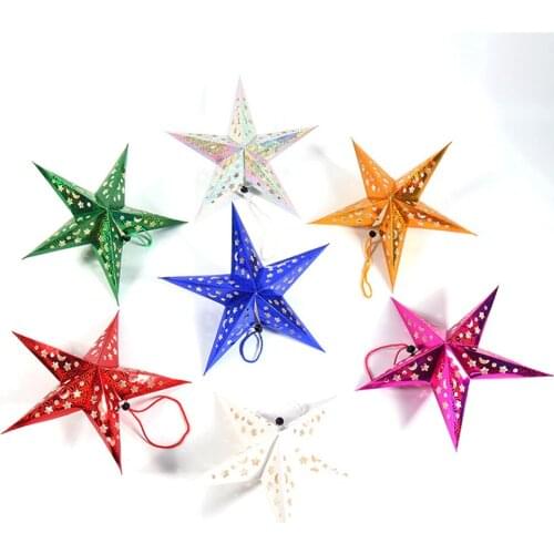 30cm Paper Stars Lantern 2021 3D Hanging Star Lantern for Wedding Decor Baby Shower Birthday Party Decor Christmas Paper Lantern