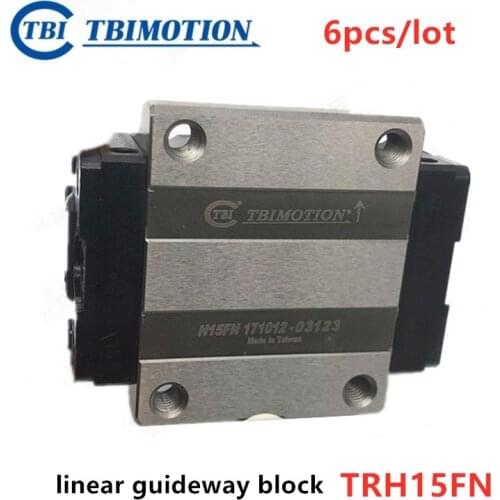 6pcs/lot Taiwan TBI linear guideway slider block TRH15FN CNC router linear rail bearing flange carriage TR H15FN