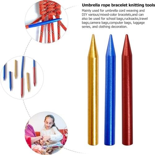 6x Aluminum Alloy DIY Paracord Bracelet Needle Parachute Cord Knitting Needles Paracord Rope Weaving Needles Sewing Tool