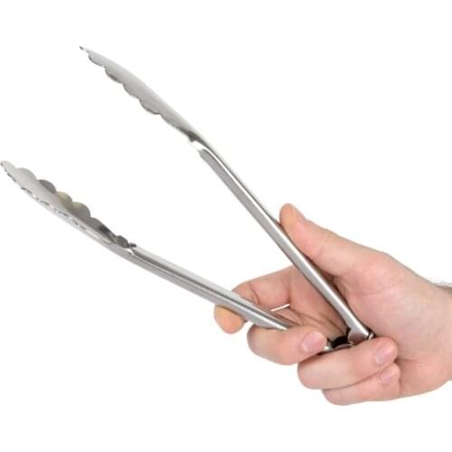 ABSF Stainless Steel Food Tongs Kitchen Utensils Buffet Cooking Tool Anti Heat Bread Clip Pastry Clamp BBQ Kitchen Steel