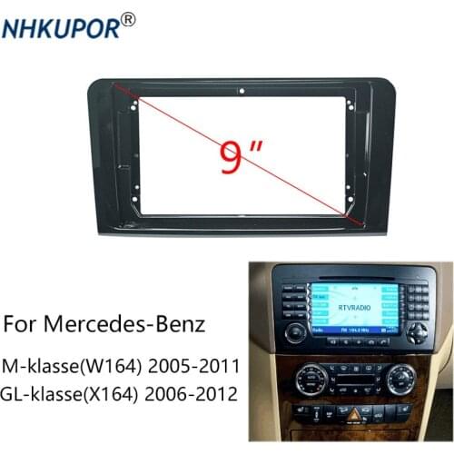 Car Radio Fascia Panel 9" For Mercedes-Benz M-klasse(W164) 2005-2011 GL-klasse(X164) 2006-2012 Stereo Holder Dashboard Bezel
