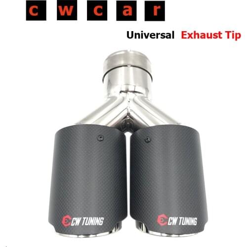 Free Shipping: 1 Piece Y Model Carbon Exhausts Dual End Tips for BMW BENZ Exhaust Dual Muffler Pipes Tail Tips For Ak