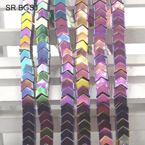 Free Shipping 3x6MM Black Gold Rainbow AB Arrow Hematite Loose Jewelry Making Spacer DIY Beads 15