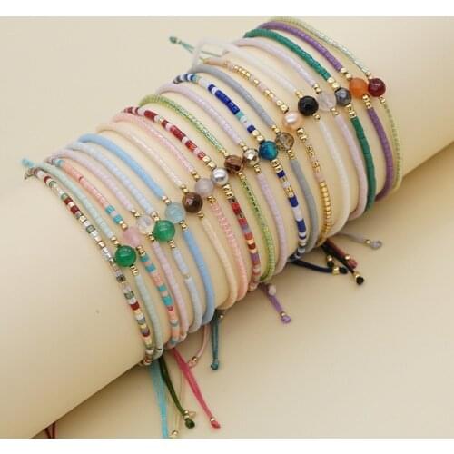 2021 Miyuki Beads Armband Hand-woven bohemian Bead pulseras Lucky Stone Couple Bracelet Rope summer jewelry best friend bracelet