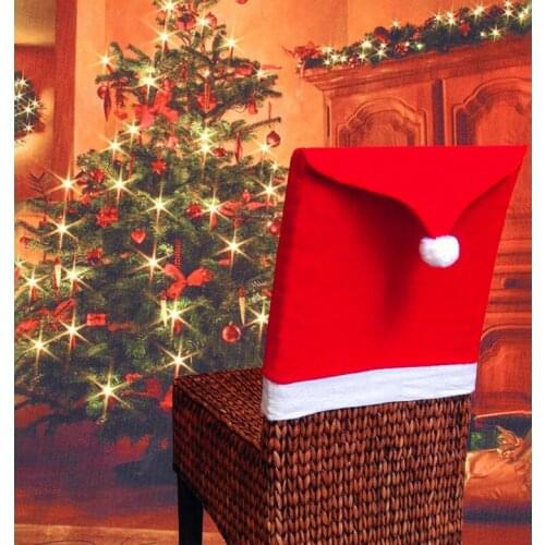 Christmas Chair Covers Red Santa Claus Hat Chair Back Covers Table Party Decoracione New Year Navidad 2019 Dining Chair Covers