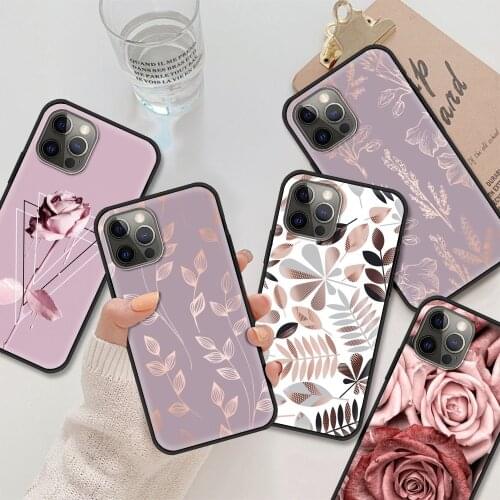 Phone Case For iPhone 11 12 pro max Baseus Soft Para for iphone XS XR X 8 7 6 6S Plus SE 12mini capinhas Fashion Flower Leaf