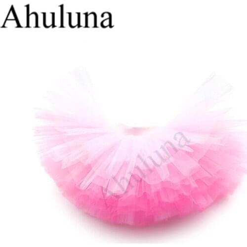 Children Ballet Dance Tutu Skirt For Girls Kids Pink Lavender White 4 Layers Dance Training Skirted Dress D034
