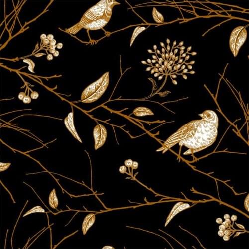 Polyester stretch swimsuit fabric cute bird costume custom printing elegant branch pattern cloth DIY handmade patchwork L