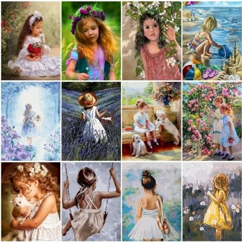 Figures Girl Oil Painting By Numbers DIY On Canvas For Drawing Acrylic Paint With Frame Pictures Coloring By Number Home Decor