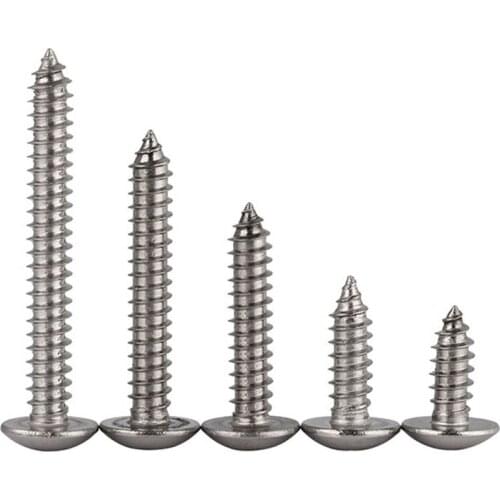 Phillips Truss Head Self Tapping Screw 316 Stainless Steel Cross Large Pan Head Tapping Screw Mushroom head M3M4M5M6 20pcs