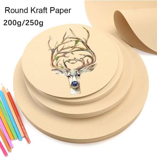 Art Supplies Round Drawing Kraft Paper Thickening Sketch Color Lead Art Supplies Hand Drawn Vintage Quality Round Cardboard